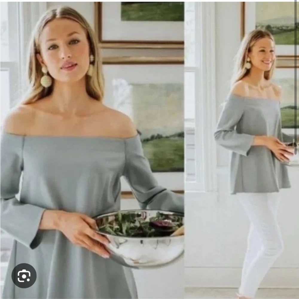 Tuckernuck Miranda Off the shoulder Blouse small sage